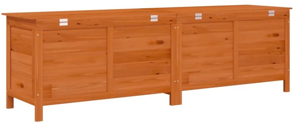 Caixa arrumação p/ jardim 198,5x50x56,5cm abeto maciço castanho