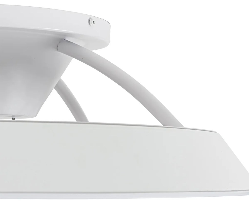 Ventilador de teto inteligente branco com LED e comando remoto - Deniz Moderno