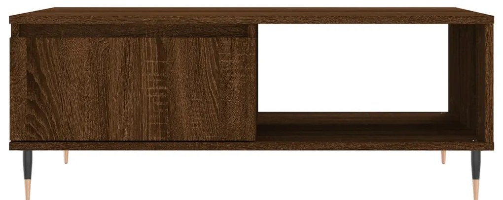 Mesa de centro 90x60x35 cm derivados madeira carvalho castanho