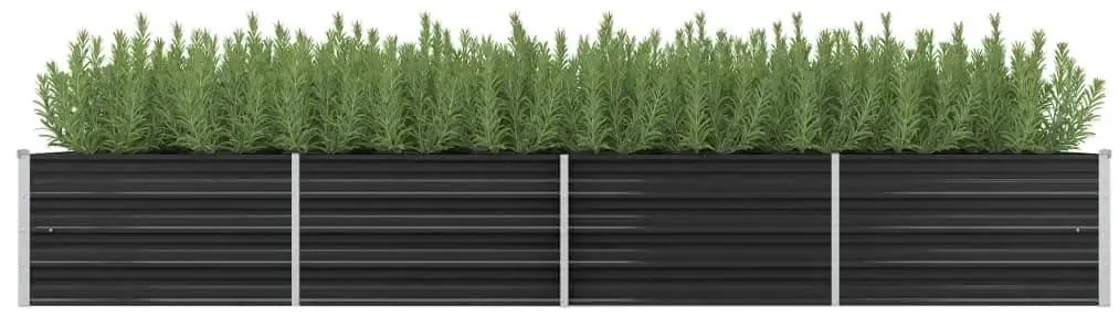 vidaXL Canteiro elevado jardim aço galvanizado 320x80x45 cm antracite