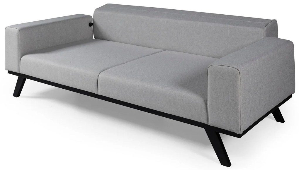Sofá-Cama de 3 Lugares Leon – Cinzento Claro – 222 cm x 92 cm x 77 cm
