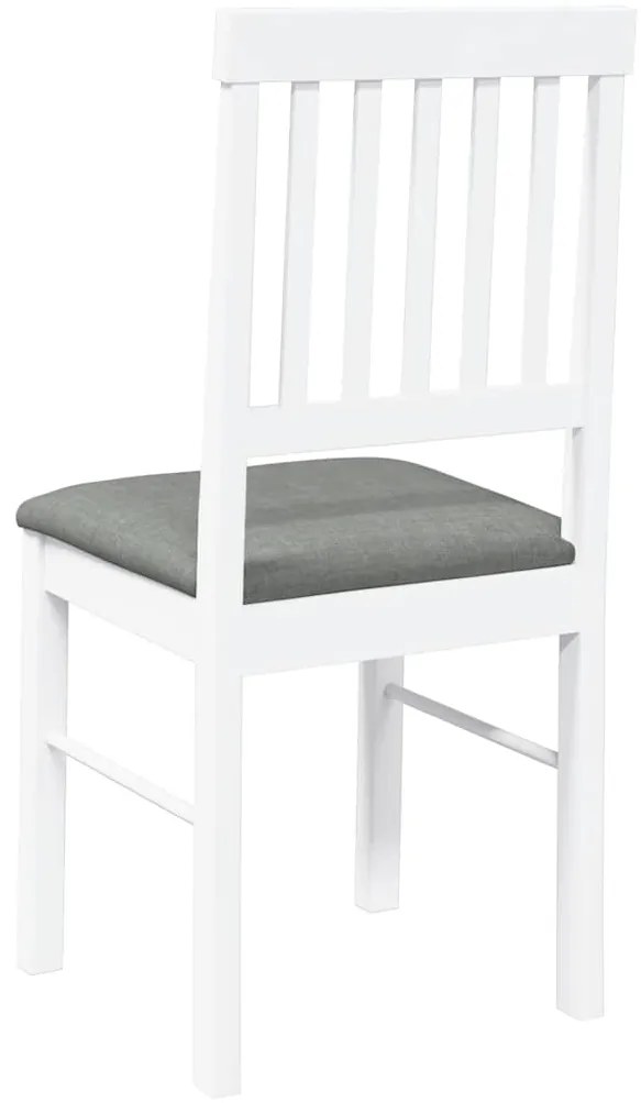 Cadeiras de jantar com almofadões 2 pcs madeira maciça branco