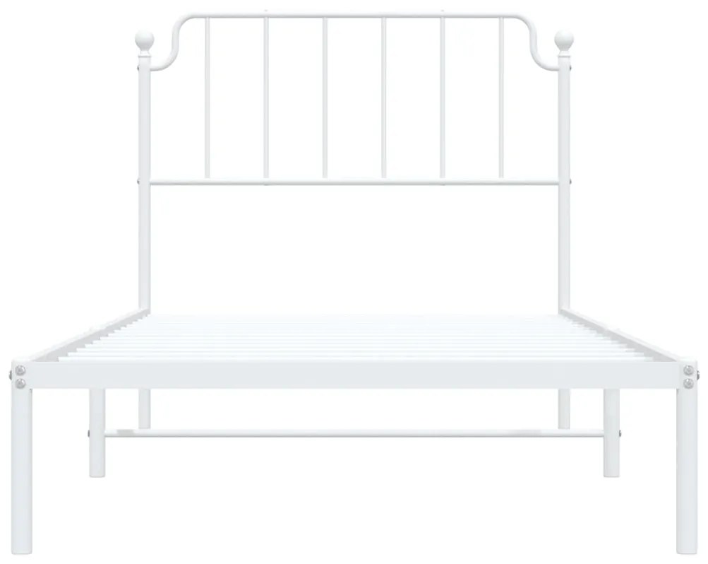 Estrutura de cama com cabeceira 100x190 cm metal branco