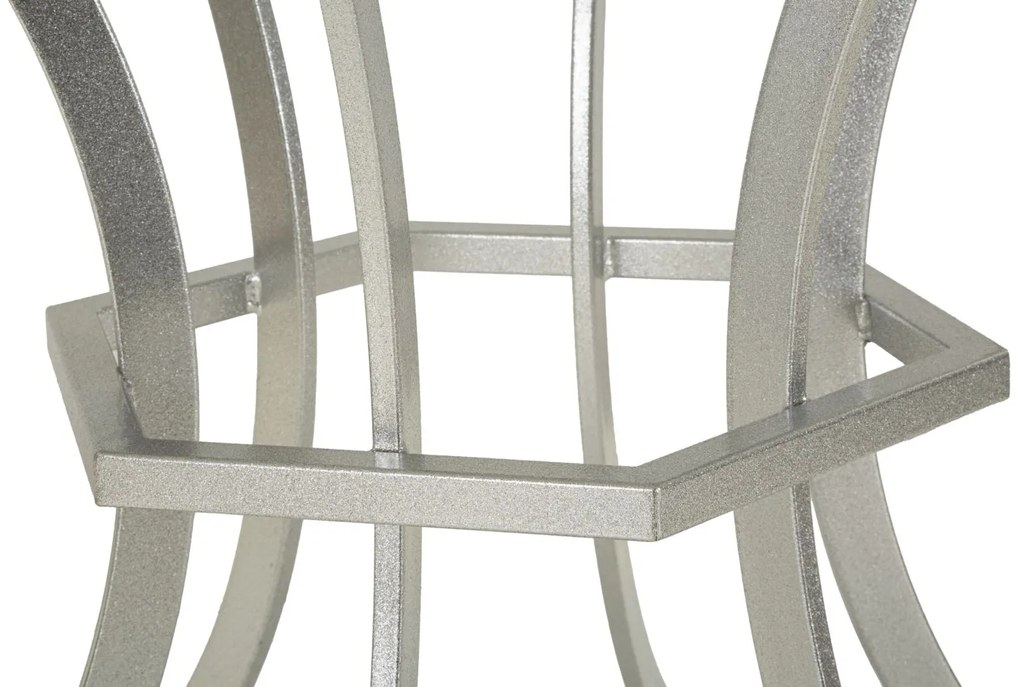 MESA DE JANTAR ISTANBUL Ø 100X76,5 CM PRATA E BRANCO