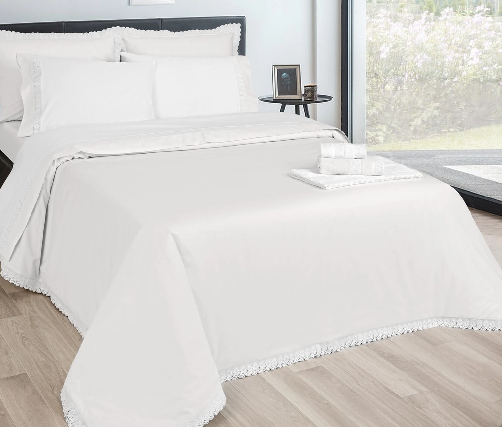 Jogo de lençóis 100% algodão branco penteado percal branco 200 fios: Branco 1 lençol de baixo ajustavel 200x200+30 cm + 1 lençol de cima 280x290 cm + 2 fronhas 50x70 cm fecha com pala interna