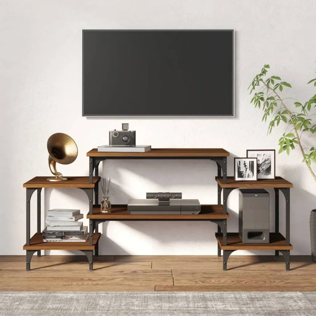 Móvel de TV 117x35x52 cm derivados de madeira carvalho castanho