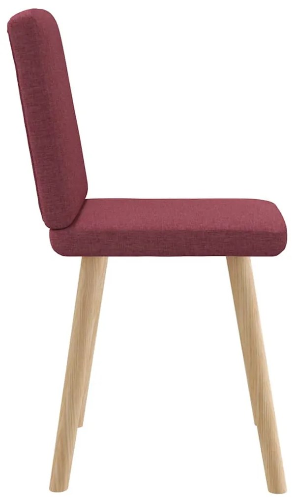 Cadeiras de jantar 2 pcs tecido vermelho tinto