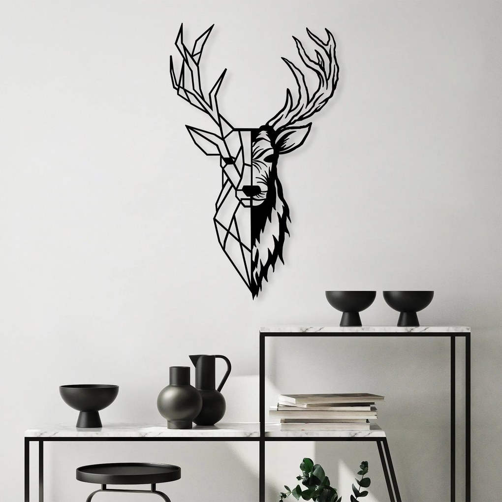 Acessório Decorativo de Parede em Metal Model-599 – Preto – 42 x 70 cm