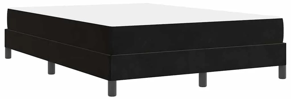 Cama box spring com colchão Preto 140 x 190 cm Veludo