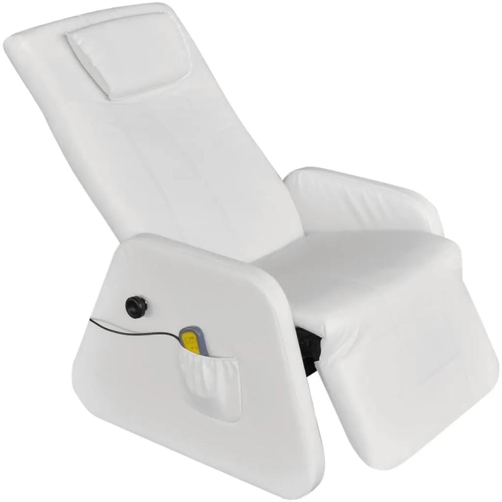 242511 vidaXL Cadeira de massagens couro artificial branco