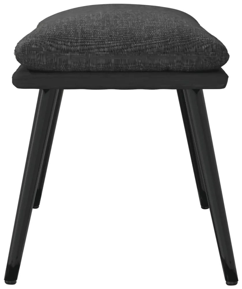 Apoio de pés 45x29,5x35 cm tecido/couro artificial cinza-escuro