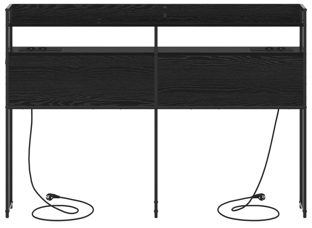 Cabeceira de armazenamento Carvalho preto 135 cm