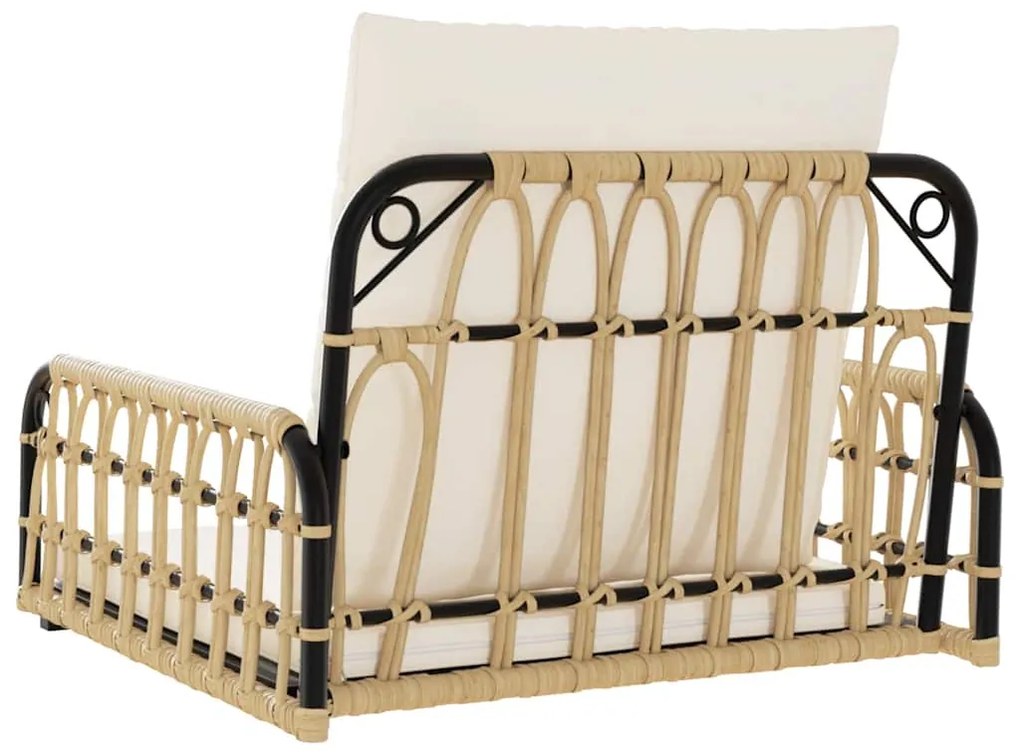 Cadeira de baloiço com almofadões 63x58x39 cm vime PE e aço