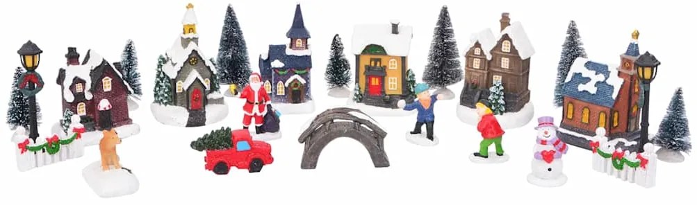 vidaXL Decoração de Mesa de Natal Multicolor Resina, Plástico