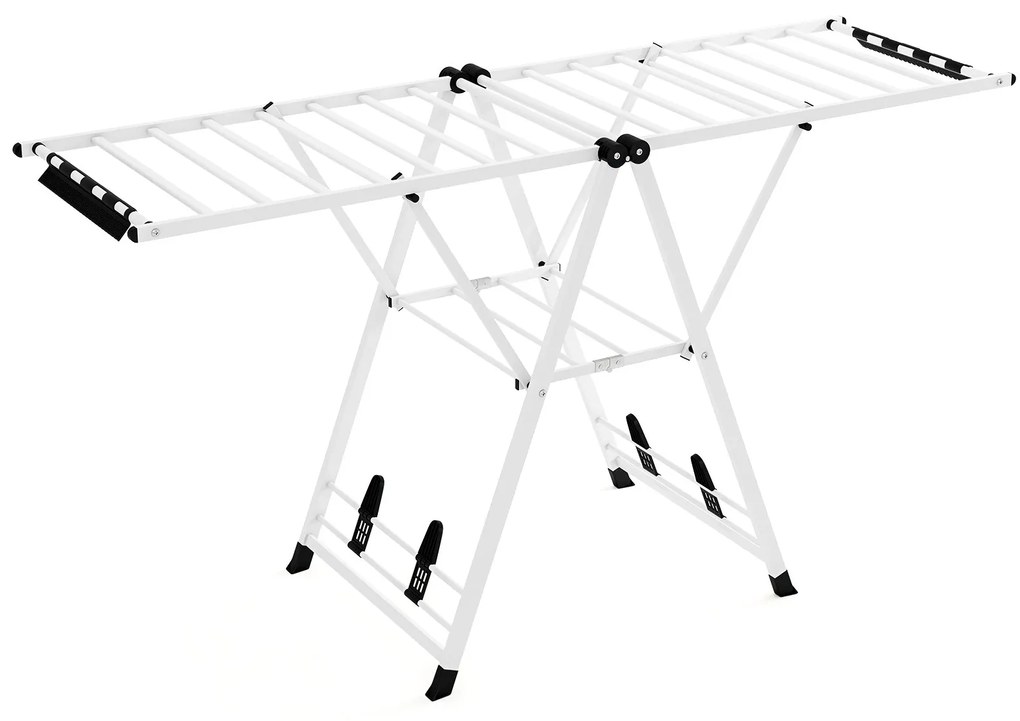 Pufe com armazenamento em tecido de linho, com bandeja e pernas de madeira de borracha - bege