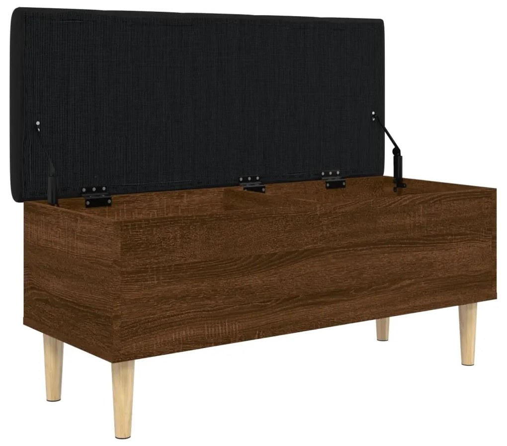 Banco arrumação 102x42x46cm derivados madeira carvalho castanho