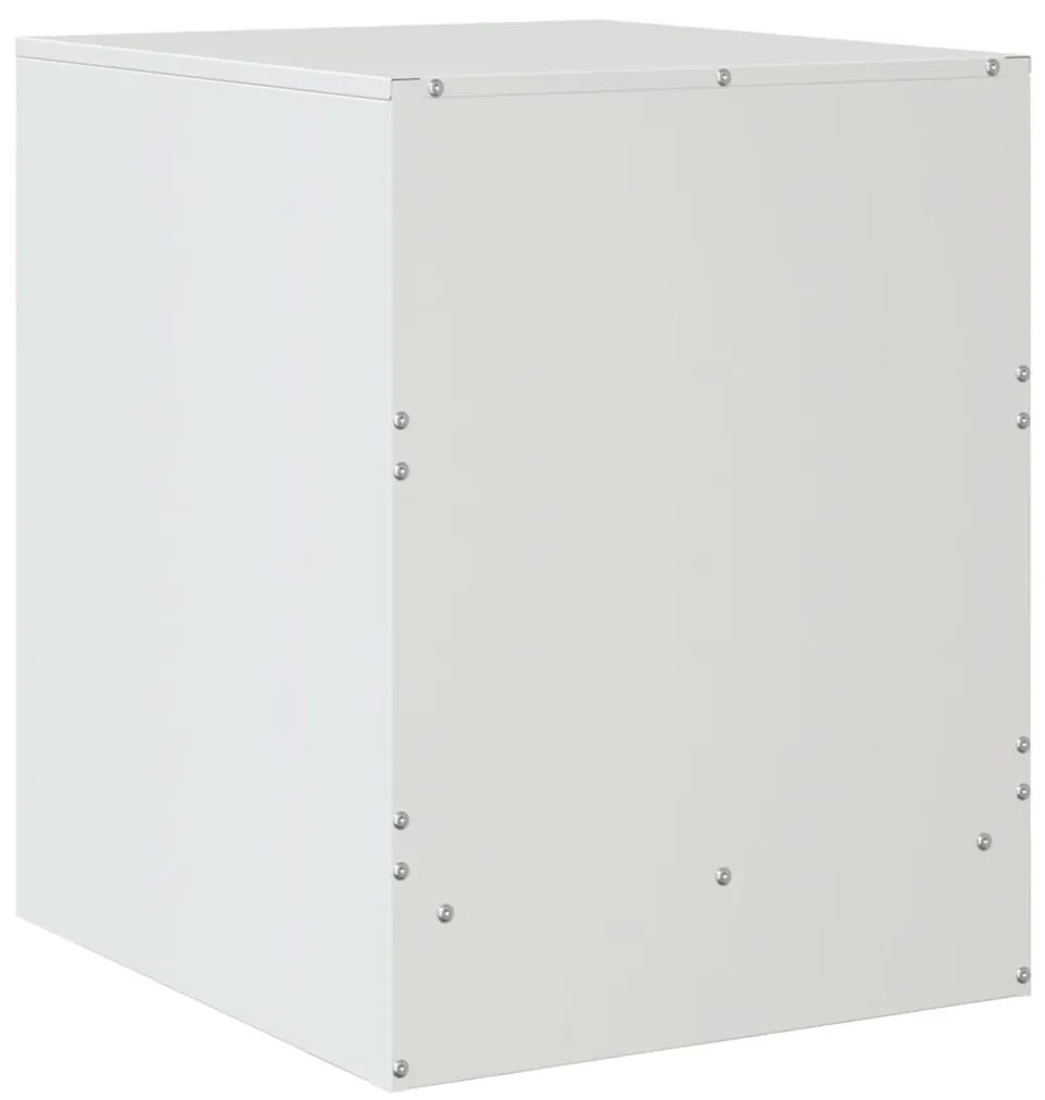 Mesa de cabeceira 34,5x39x44 cm aço branco
