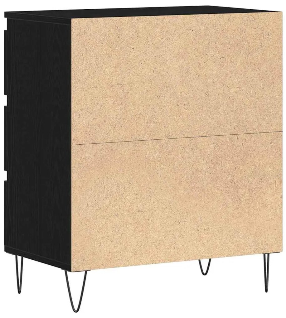 Aparador vidaXL com Gavetas Preto Carvalho 60x35x70 cm Madeira de Enge