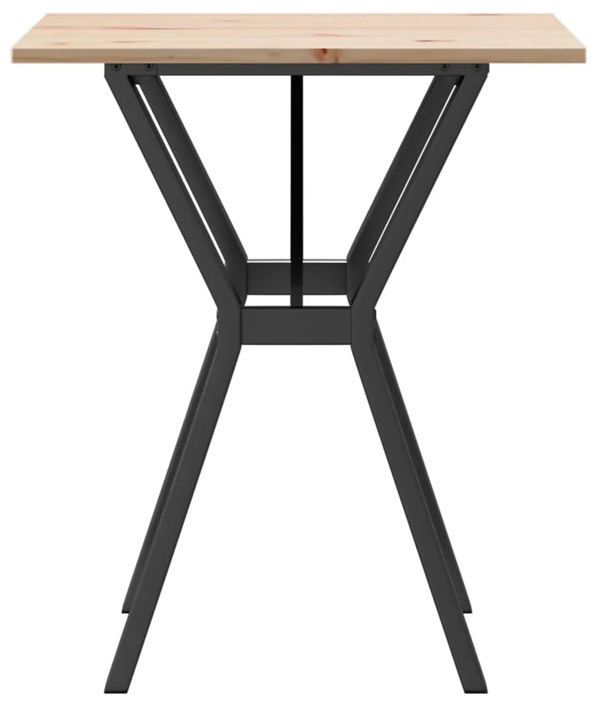 Mesa de jantar estrutura em Y 60x60x75 cm pinho e aço
