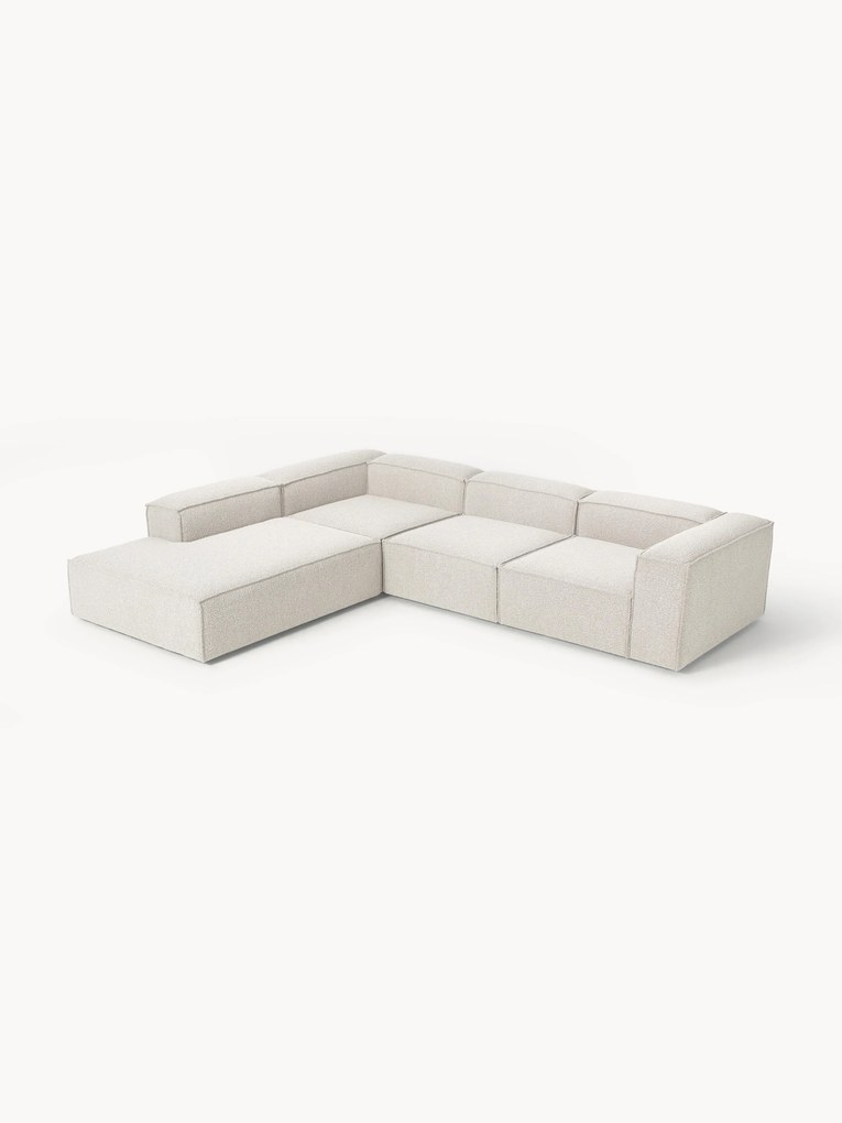 Sofá de canto modular em bouclé Lennon (4 lugares)