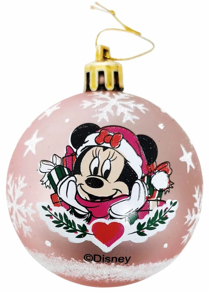 Bola de Natal Minnie Mouse Lucky 10 Unidades Cor de Rosa Plástico (ø 6 cm)