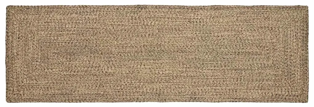 vidaXL Tapetes de área Retangular Natural e Preto 80 x 200 cm