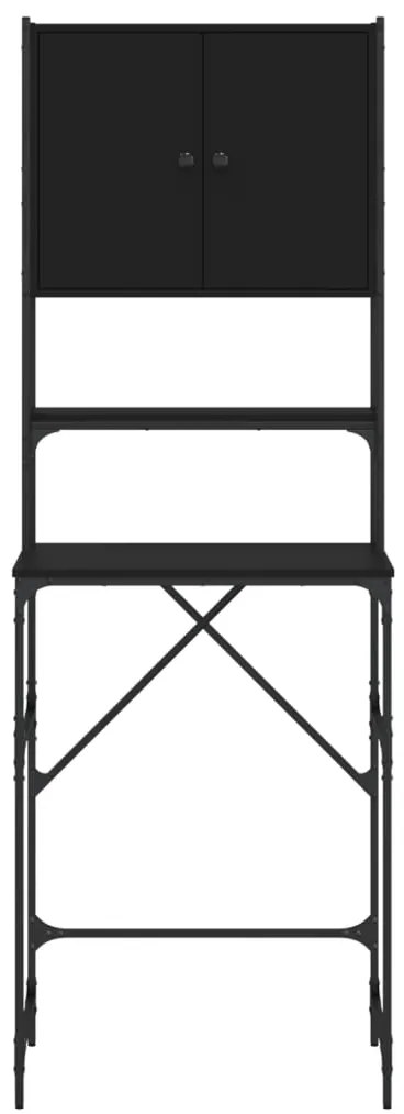Armário sanita/máquina de lavar 68x48,5x194 cm preto