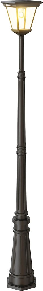 Candeeiro Solar de Jardim com Luzes LED Acendimento e Apagamento Automático Sensor de Movimento 26x24x220 cm Preto