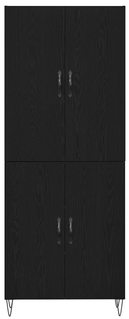 Armário Alto vidaXL Carvalho Preto 69,5x34x180 cm Madeiras de Engenhar
