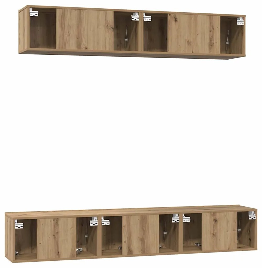 Conjunto de Estantes para TV 5 pcs carvalho artisiano