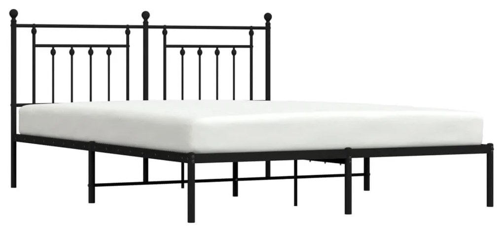 Estrutura de cama com cabeceira 183x213 cm metal preto