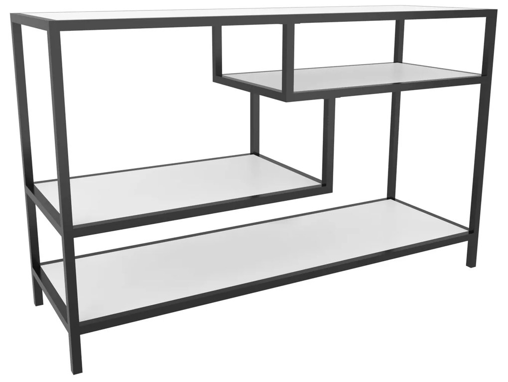 Móvel TV Robbins – Preto e Branco – 120 cm x 39 cm x 75 cm