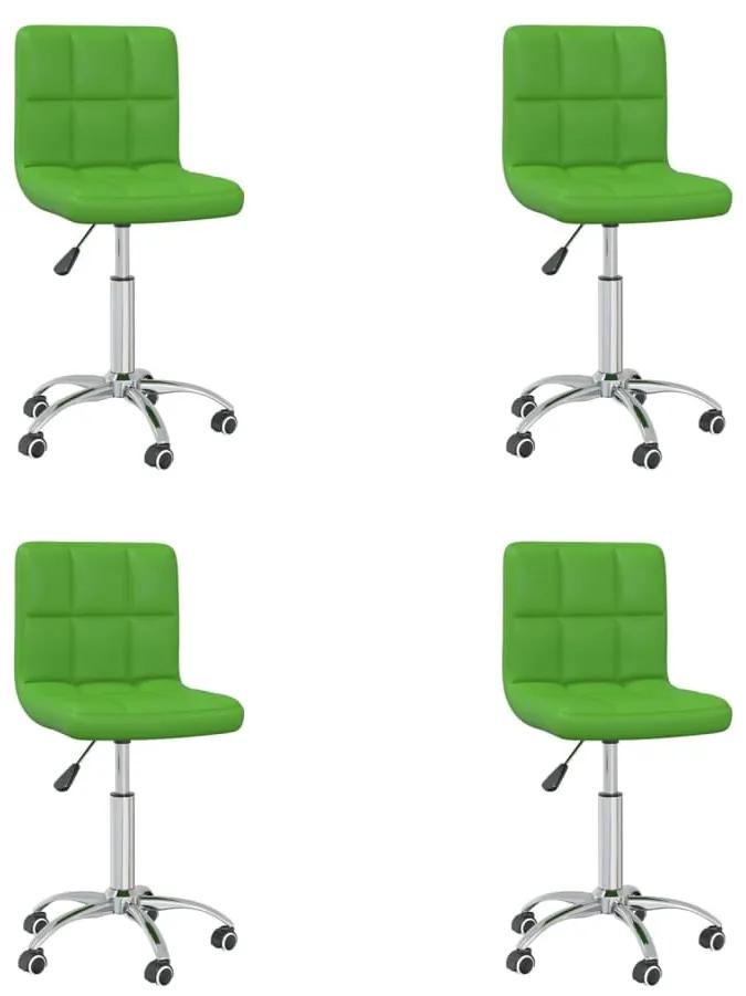 3087550 vidaXL Cadeiras de jantar giratórias 4 pcs couro artificial verde