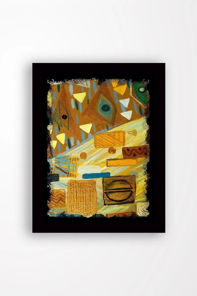 Pintura Decorativa em MDF com Moldura SC0139 – Multicolor – 41 x 56 cm
