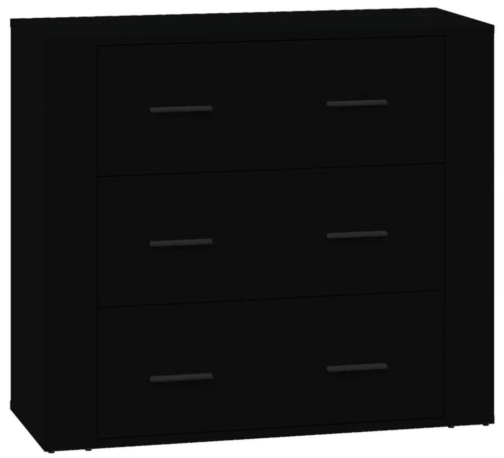 Aparadores 3 pcs derivados de madeira preto