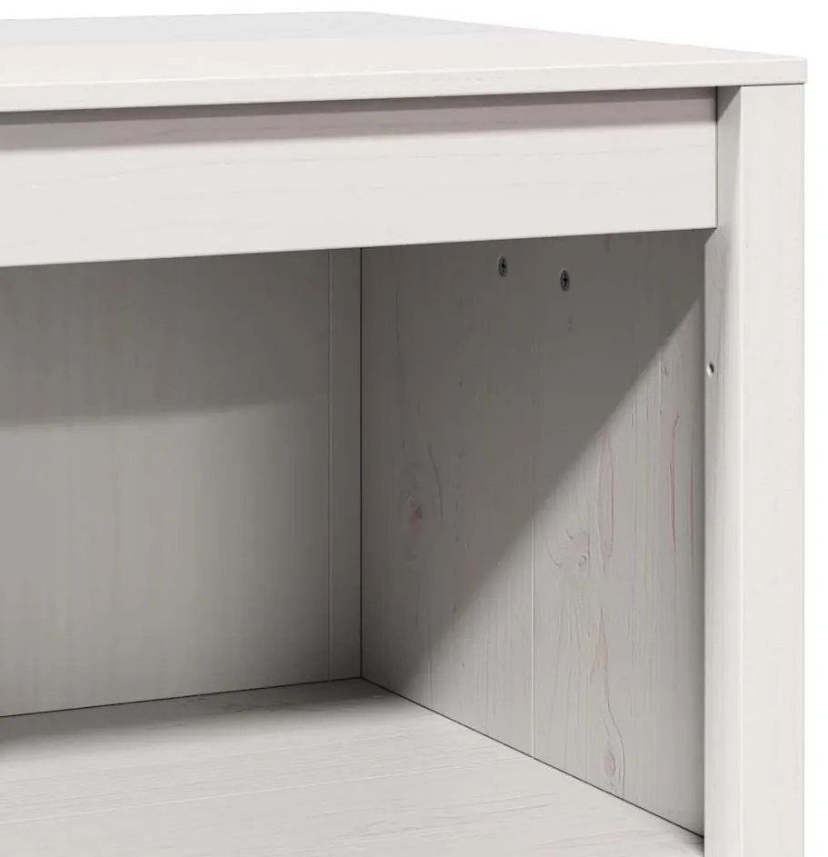 Armário de Cozinha Externo Branco 106x55x92 cm Madeira Sólida de Pinho