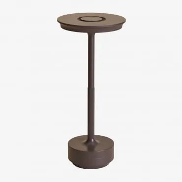 Lâmpada De Mesa Led Sem Fios Em Alumínio Rivkin Castanho Fumado - Sklum