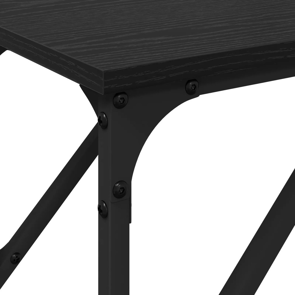 Mesa Console Carvalho Preto 200x29x75 cm Madeira Derivada