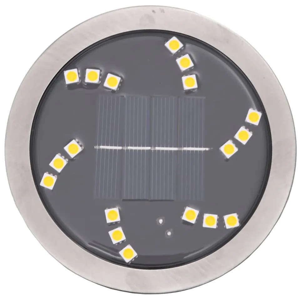 Luzes solares para exterior com espigões 12 pcs branco quente