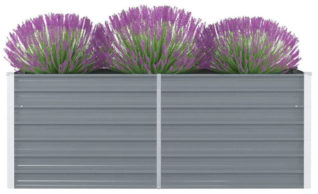 vidaXL Canteiro de jardim elevado 160x80x45cm aço galvanizado cinzento