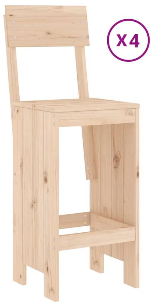 5 pcs conjunto de bar para jardim pinho maciço