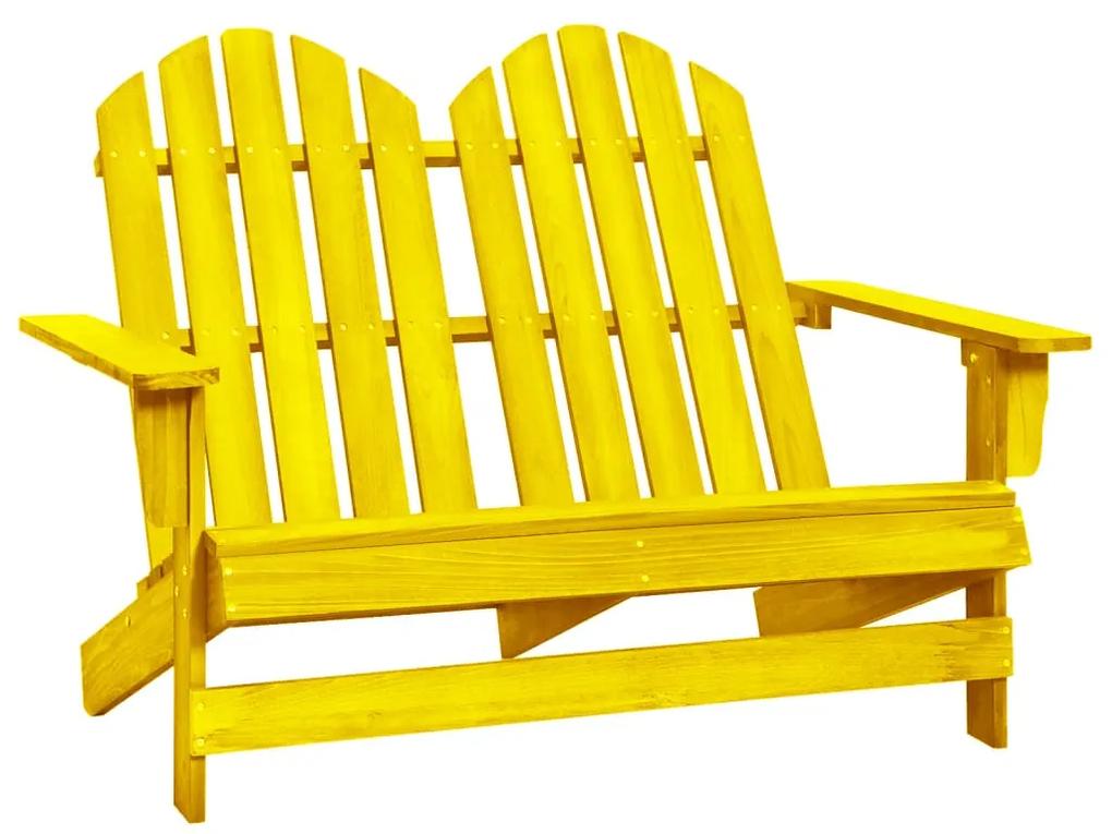 315904 vidaXL Cadeira de jardim Adirondack 2 lugares abeto amarelo