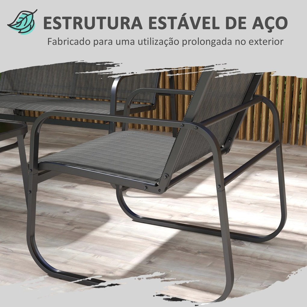 Conjunto de Móveis de Jardim Conjunto de 4 Peças Móveis de Varanda com