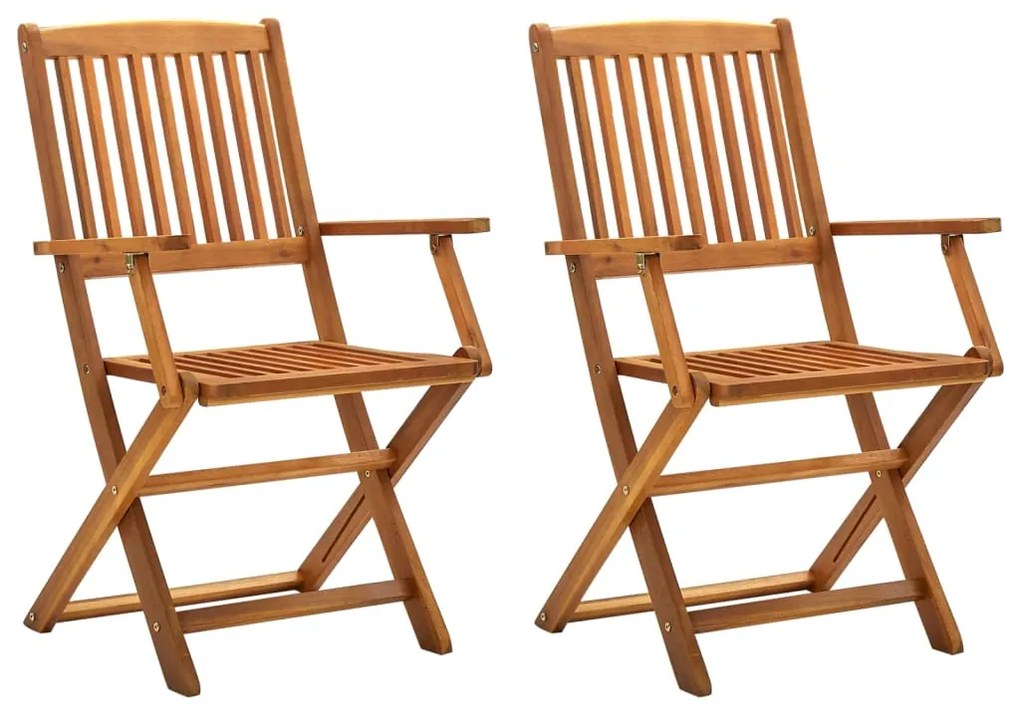 vidaXL Cadeiras de jardim dobráveis 2 pcs madeira acácia maciça