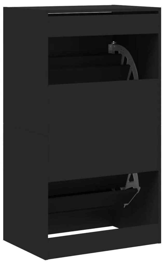 Sapateira c/ 2 gavetas articuladas 60x42x108 cm preto