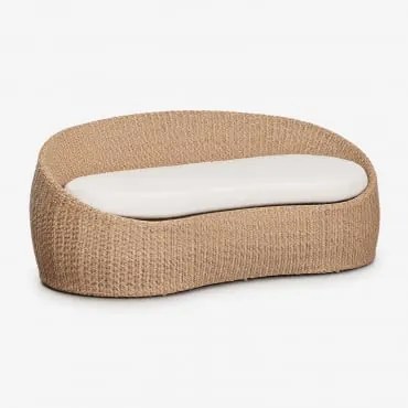 Sofá De Jardim De 3 Lugares Em Rattan Sintético Clarnyx Natural - Sklum