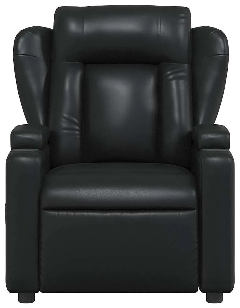 Poltrona de massagens reclinável couro artificial preto