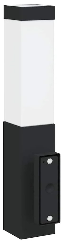 Luzes de Parede Externas com Sensor 2 pcs Preto Aço Inoxidável IP44