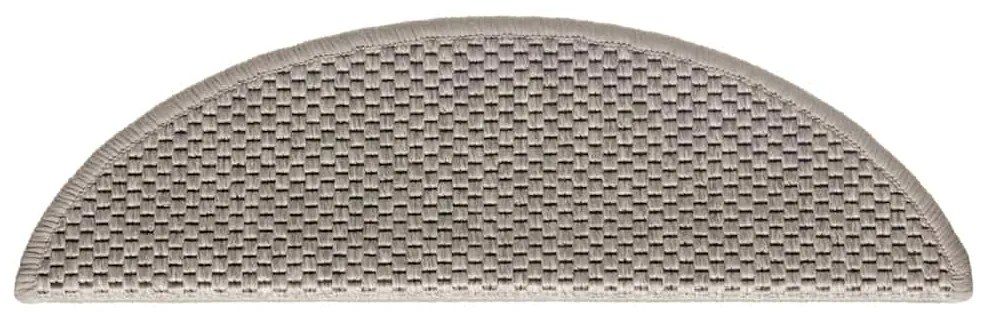 Tapetes escada adesivos aspeto sisal 30 pcs 56x17x3 cm prateado
