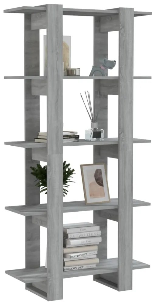 Estante/divisória 80x30x160cm derivados madeira cinzento sonoma